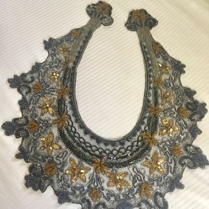 Sequin Glass Beaded & Sequin Lace Collar.